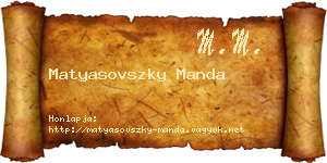 Matyasovszky Manda névjegykártya